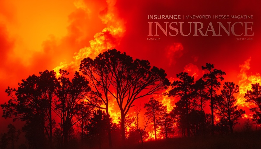 California wildfires insurance claims depicted against intense wildfire backdrop.