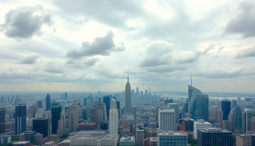 City skyline under cloudy skies with Claims Journal logo.