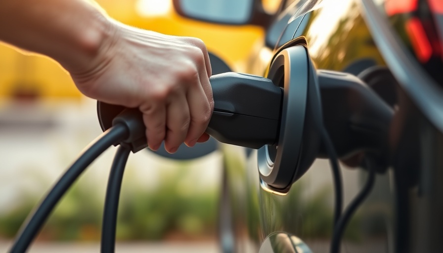 Close-up of electric car charger being plugged in, highlighting infrastructure challenges.