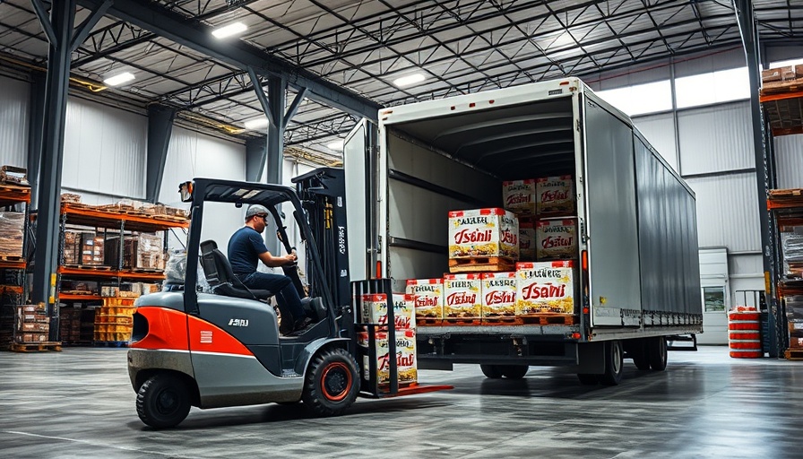Forklift loading Asahi beer pallets; potential beer shortage due to ransomware.