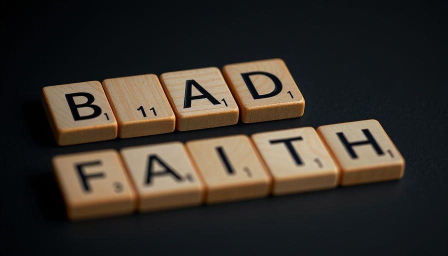 Bad faith insurance legal concept with wooden blocks.