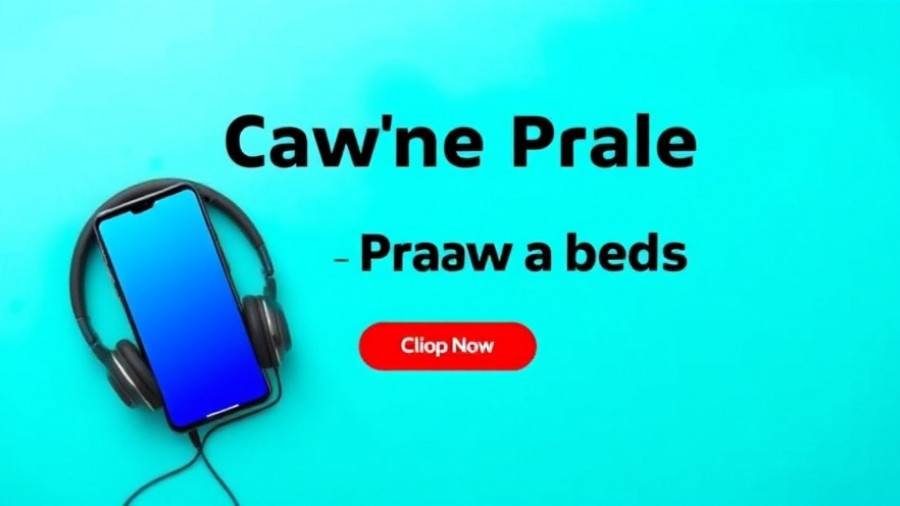 Vibrant ad with smartphone and headphones, promotional banner.