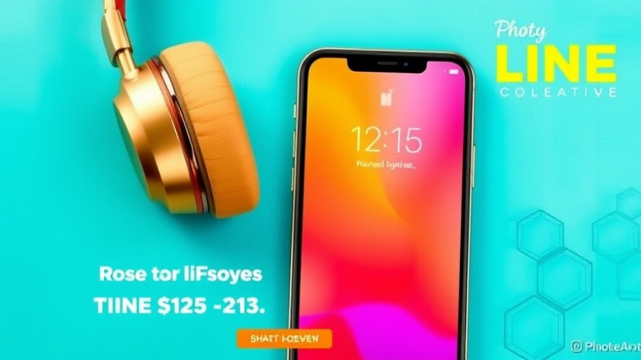 Advertisement for electronics on turquoise background.