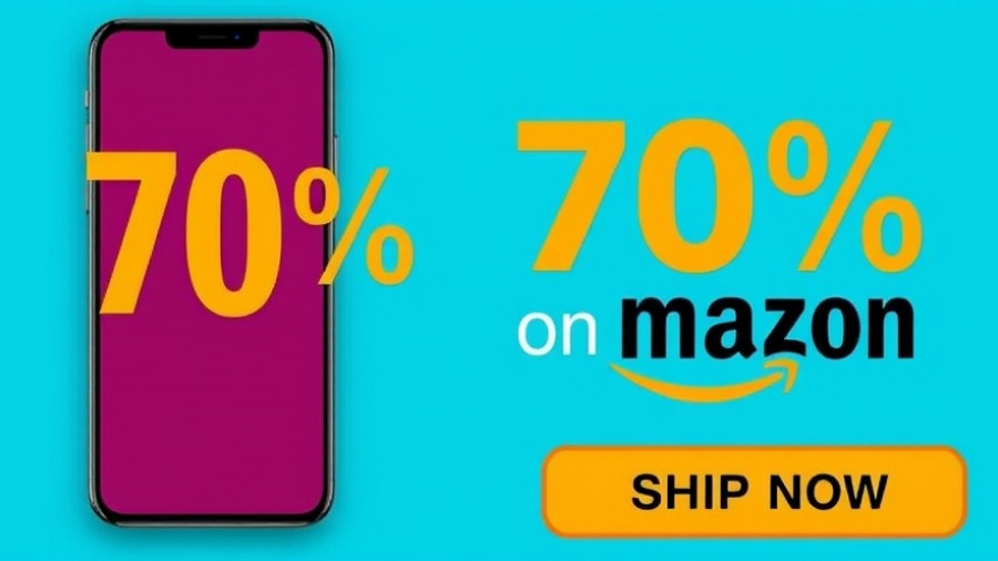 Promotional banner for 70% discount with phone and headphones.