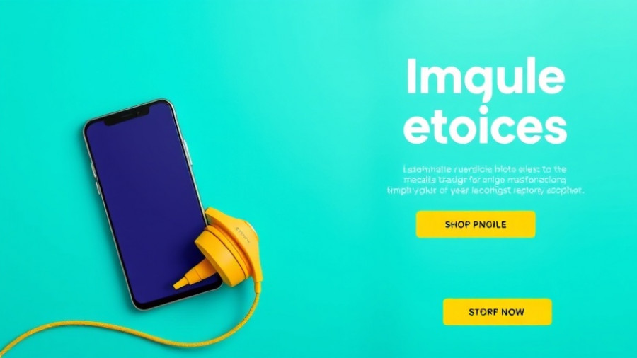 Ad banner showing discount with phone and headphones.