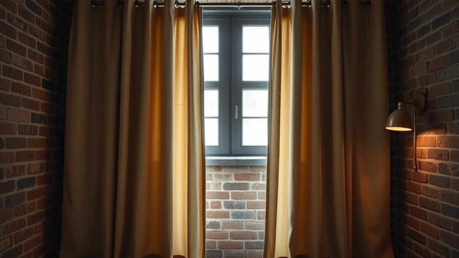 Elegant mildew-resistant curtains in a stylish Brooklyn basement setting.