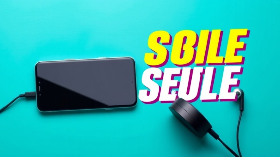 Vibrant ad featuring smartphone and headphones, Basement Waterproofing and Flood Prevention