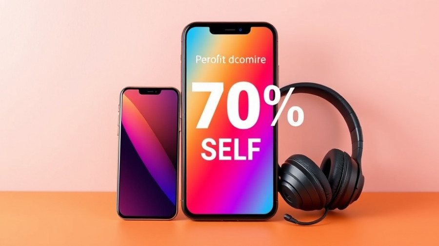 Amazon sale banner with headphones and phone offers.