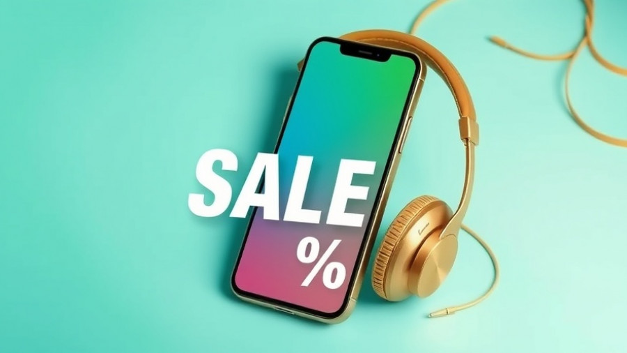 Promotional banner offering discounts on smartphone and headphones.