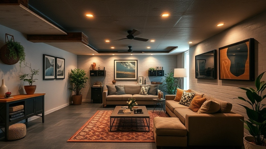 Creative and cheap finishing solutions for vibrant basement.