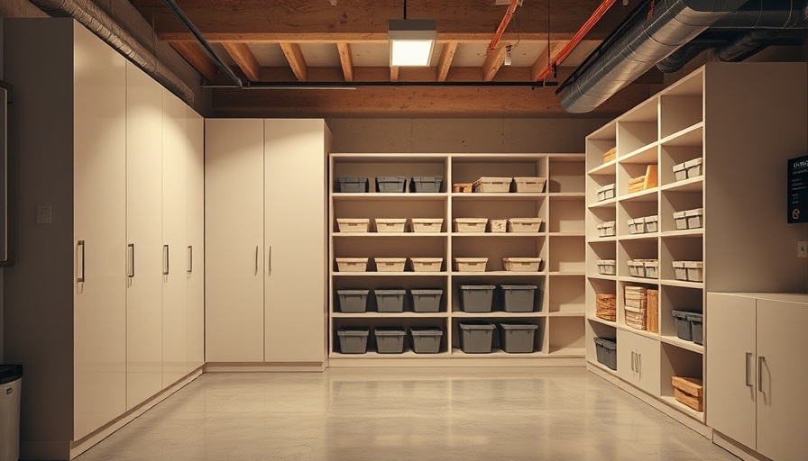 Innovative basement storage solutions in a modern sleek design