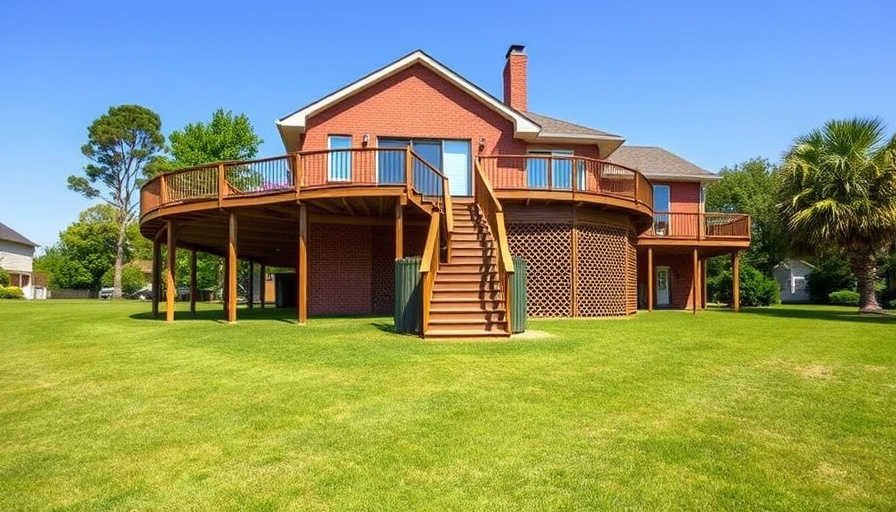 Elevated house with a wooden deck for best dehumidifiers for basement dampness.
