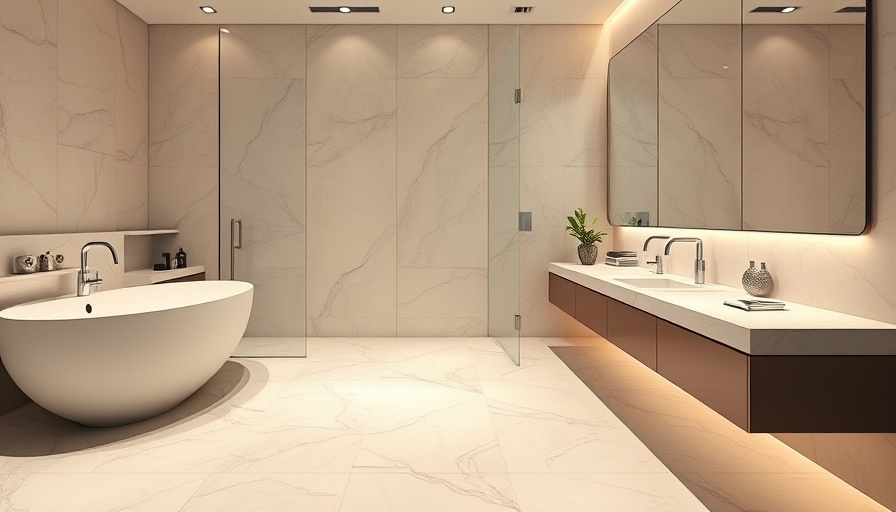 Modern bathroom with best non-slip flooring, elegant design.