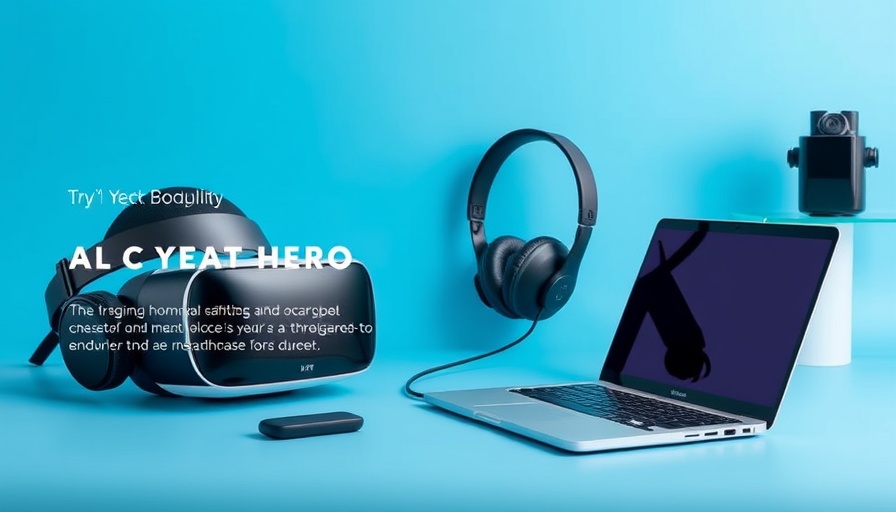 Advertisement with gadgets promoting a discount offer.