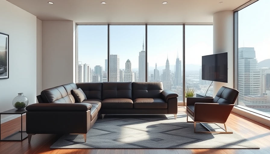 Bright modern living room in Brooklyn showcasing mold-free storage solutions.