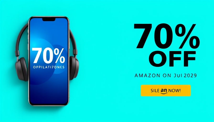 Modern ad banner with discount on Amazon.