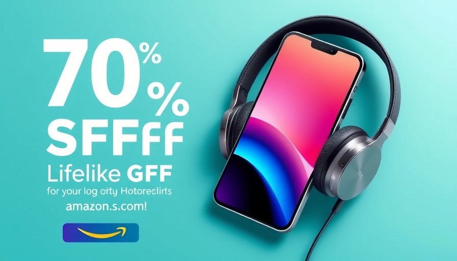 Colorful banner ad with phone and headphones, Best Basement Entry Doors Brooklyn