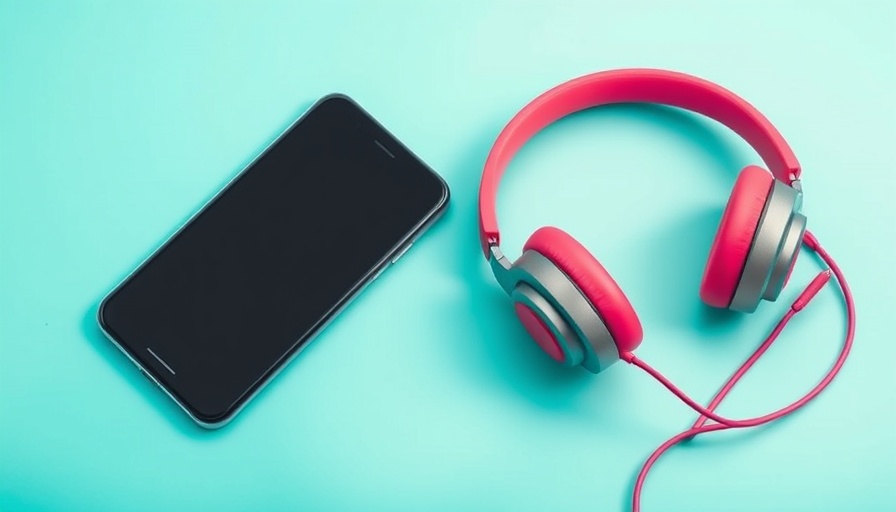 Ad for smartphone and headphones with Amazon discount.