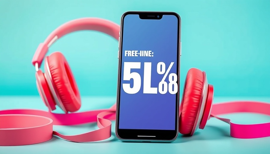 Discount ad showcasing tech gadgets with 70% off.