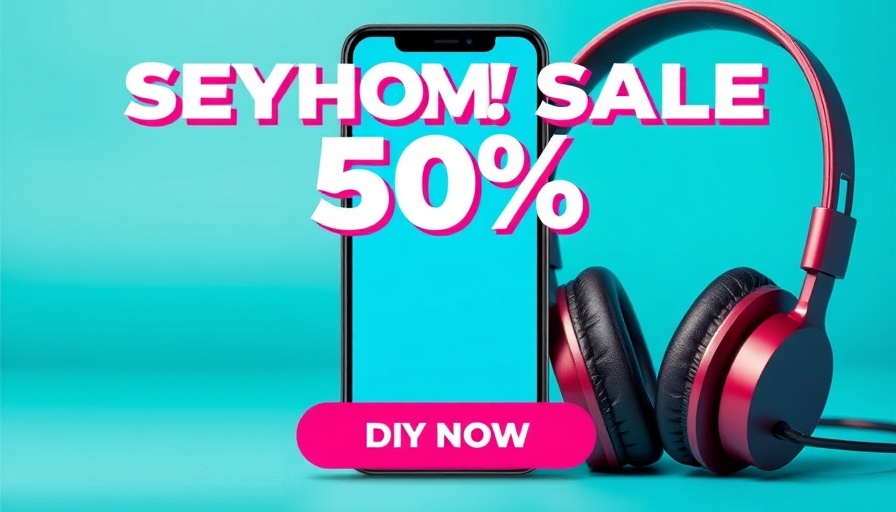 Smart Storage and Organization promotional banner with smartphone and headphones.