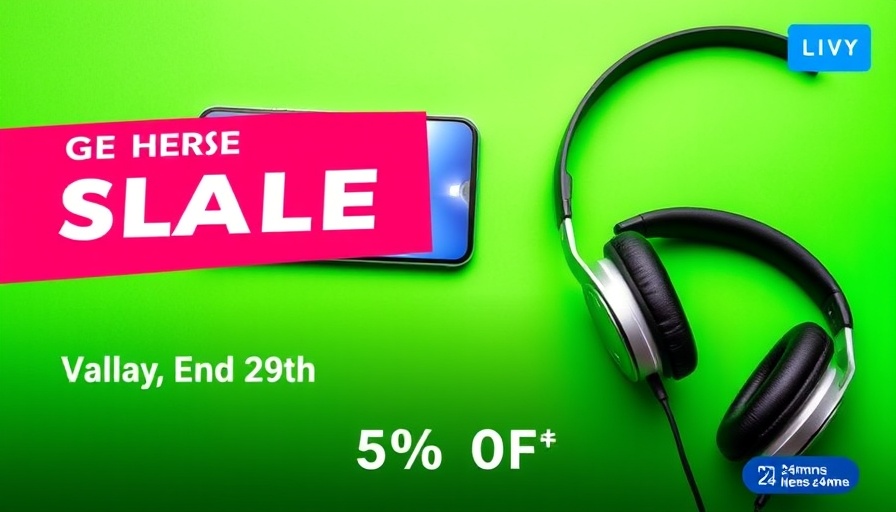 Advert featuring 70% discount on Amazon products with phone and headphones.
