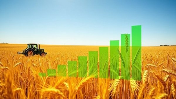 Economics of Farming in Canada: wheat field with rising graph.