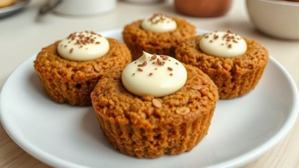 Carrot Ginger Oat Cakes with Cream Filling on Plate
