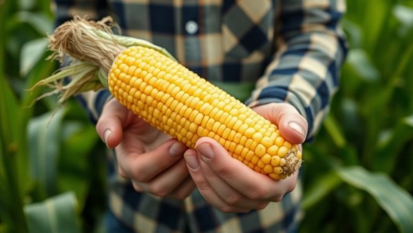 Seasonal sweet corn harvesting in a Canadian field, budget-friendly.