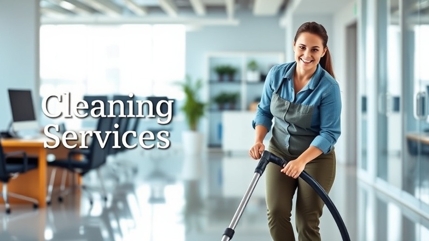 Professional cleaner using a vacuum in a bright, modern office space. Cleaning services in action.