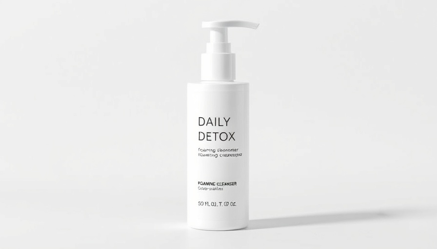 Daily Detox Foaming Cleanser bottle on minimalist background.