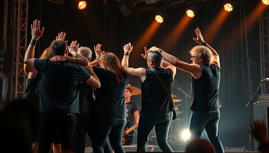Ozzy Osbourne charity concert: band members on stage.