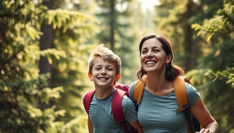 Mother and son survival story in forest setting.