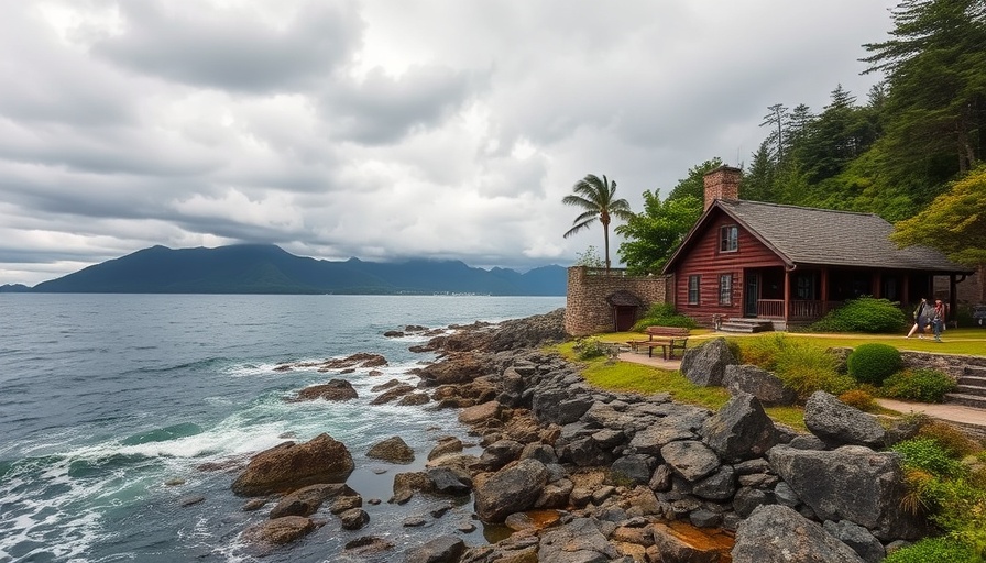 Perfect day on Rishiri Island with scenic coastal view and rustic house.