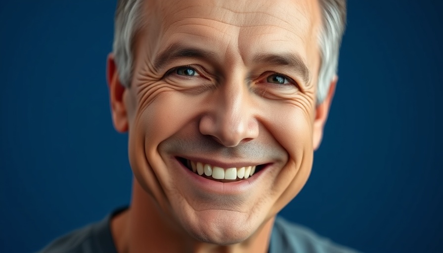 Spielzeugbranche Rückblick: smiling man with article text overlay.
