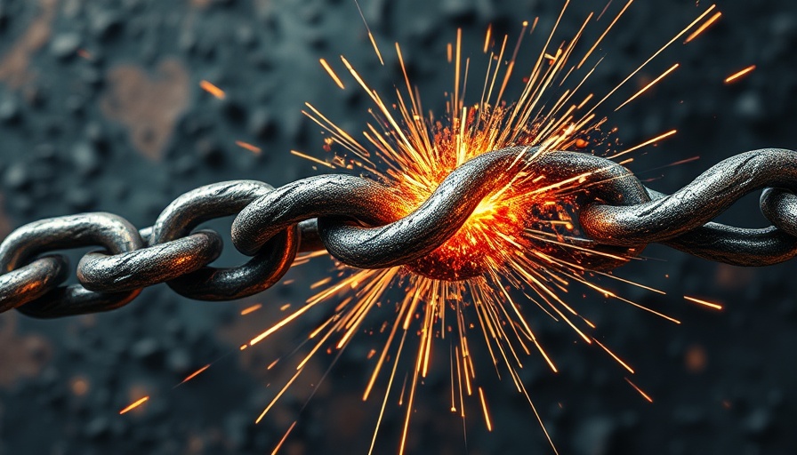 Breaking chain with sparks, symbolizing open-source e-mail system Schleswig-Holstein.