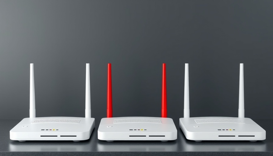 Fritzbox-Router im Vergleich with three white and red routers.