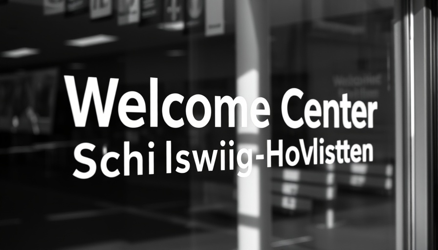 Signage of Welcome Center Schleswig-Holstein related to Fachkräftemangel Bad Oldesloe.