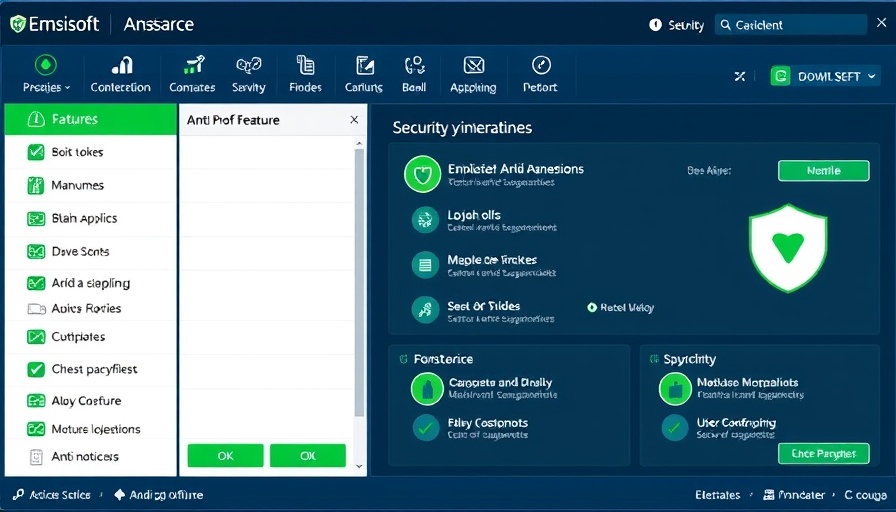 Emsisoft Anti-Malware interface highlights security features.