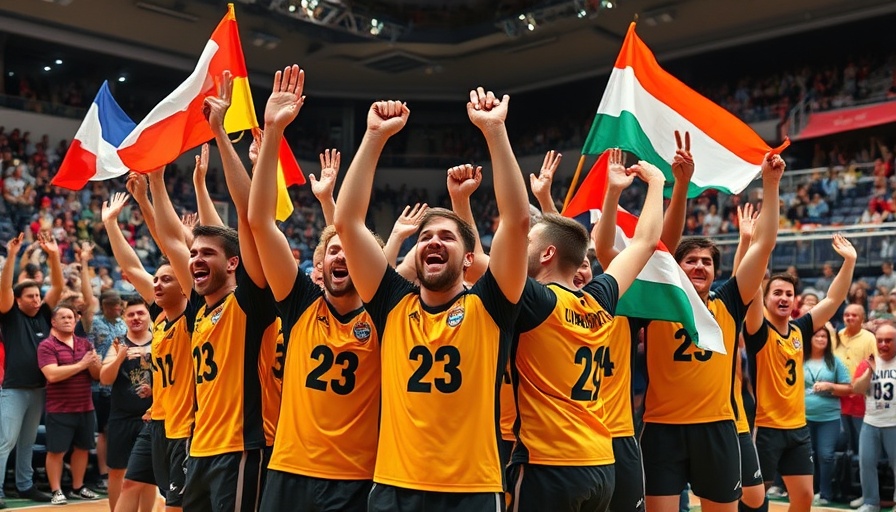 Flensburg besiegt Kiel im Nordderby with jubilant handball celebration.