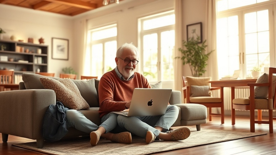 Elderly couple exploring Wohnungstausch Hamburg, cozy living room.