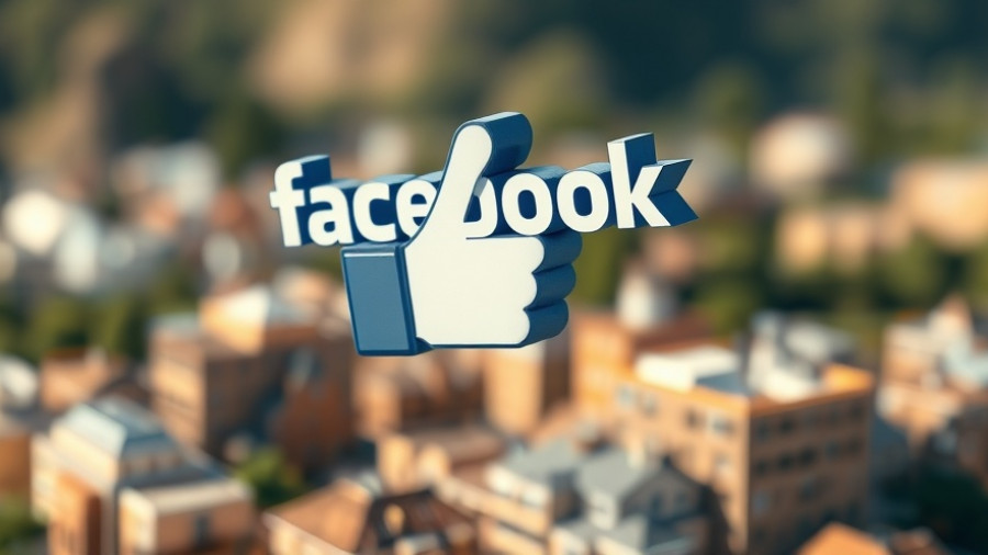 Facebook logo over miniature town, Bad Oldesloe Facebook Gruppen.