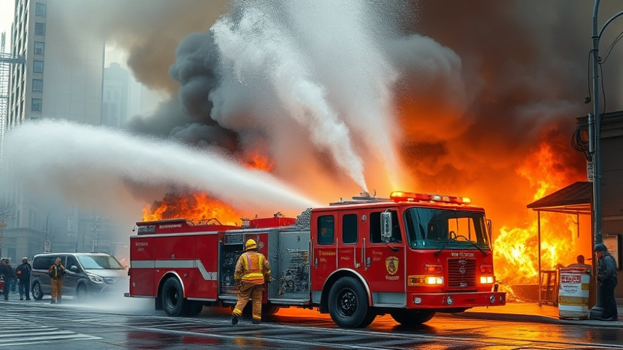 Großfeuer in Reinfeld: Firefighters battling blaze with truck.