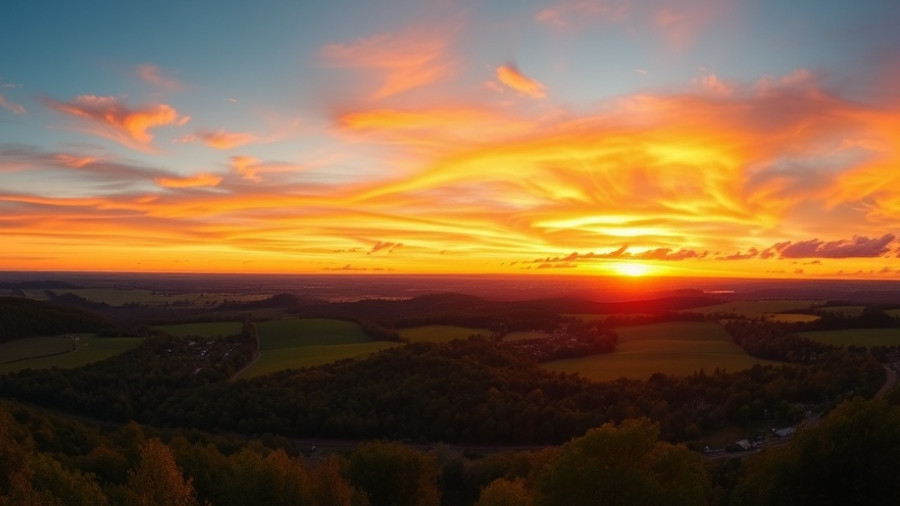 Picturesque sunset over green hills in Saarland, ideal for Kurzurlaub im Saarland.