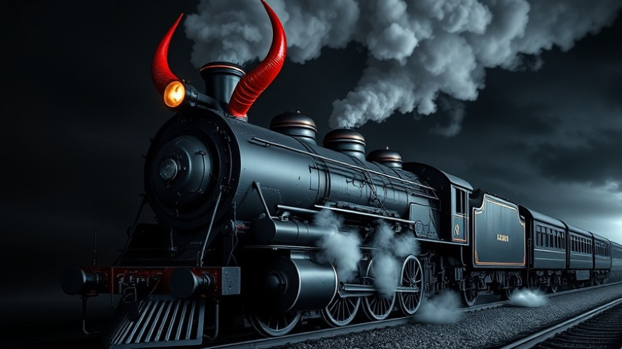 Black Ice Lok von Märklin steam locomotive with AC/DC logo.