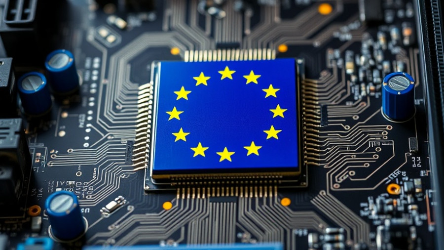 European Union chip on motherboard symbolizing Breitband Cloud Anbieter.