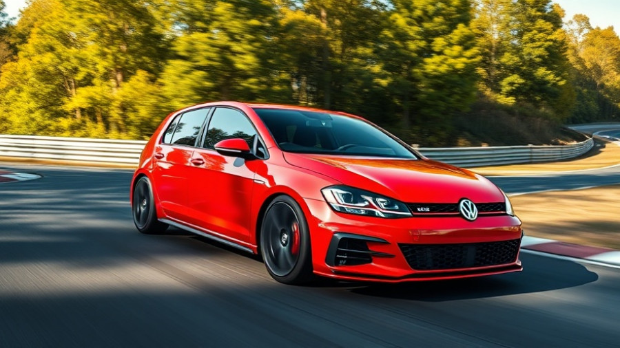 Red Golf GTI Edition 50 racing on track