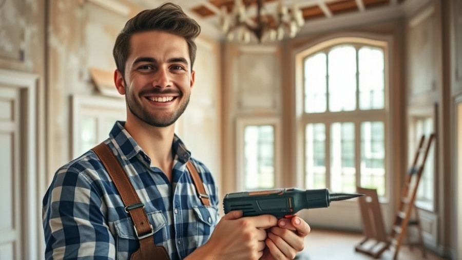Umbau eines Gutshauses: Man during mansion renovation.