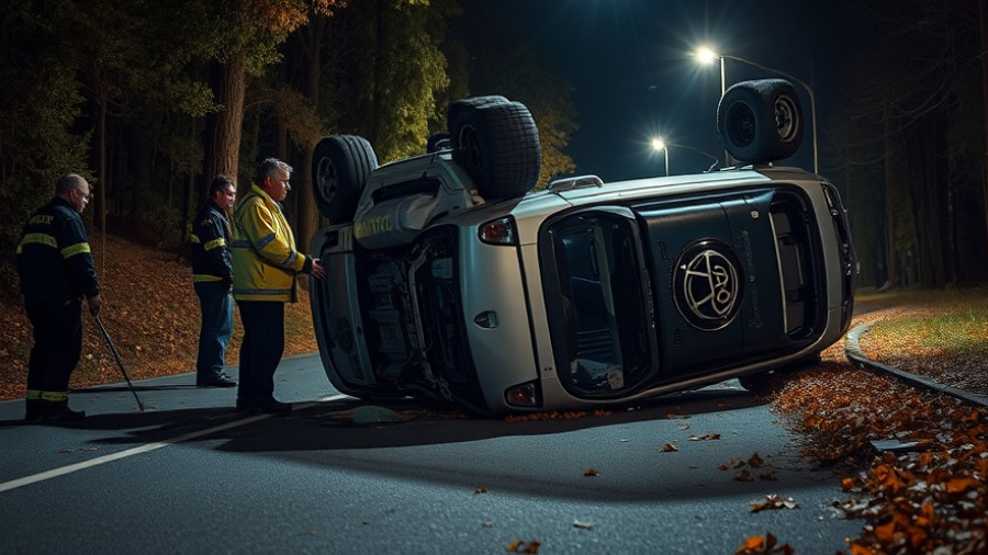 Toyota-Unfall in Grönwohld: Emergency responders at nighttime accident scene.