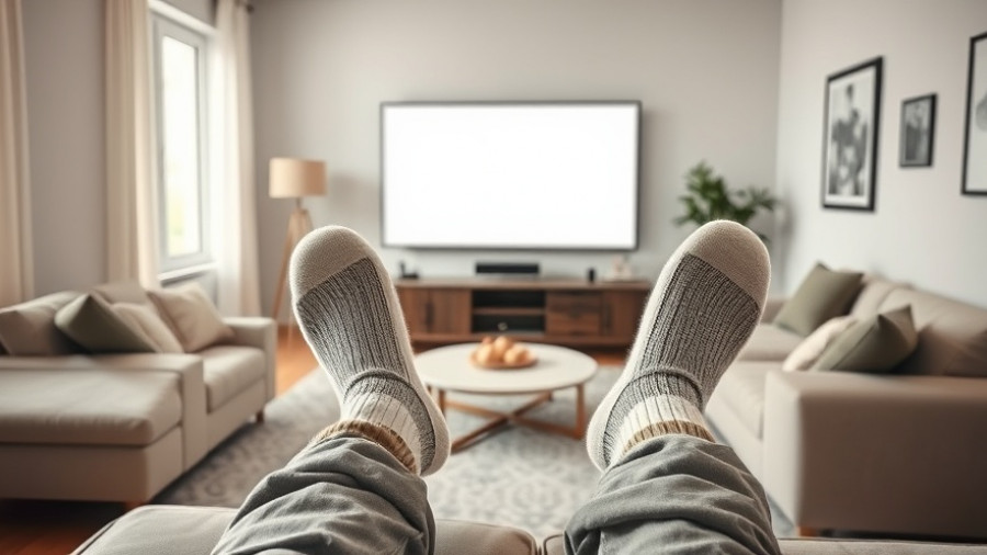 Relaxed person with feet up viewing screen, related to YouTube AI upscaling features