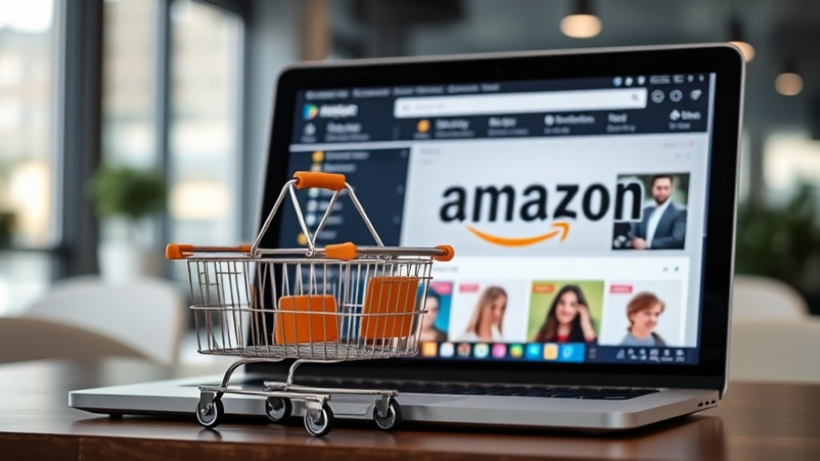 Small shopping basket on desk in front of Amazon logo on laptop, Preiserhöhung bei Amazon Prime unwirksam.
